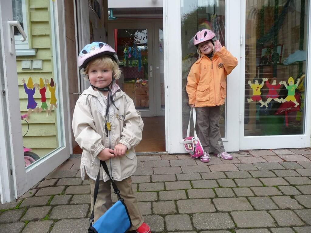 two children playing at a nursery 