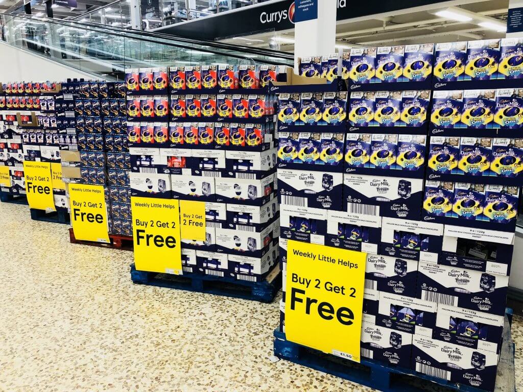 Pallets of bargain Easter eggs