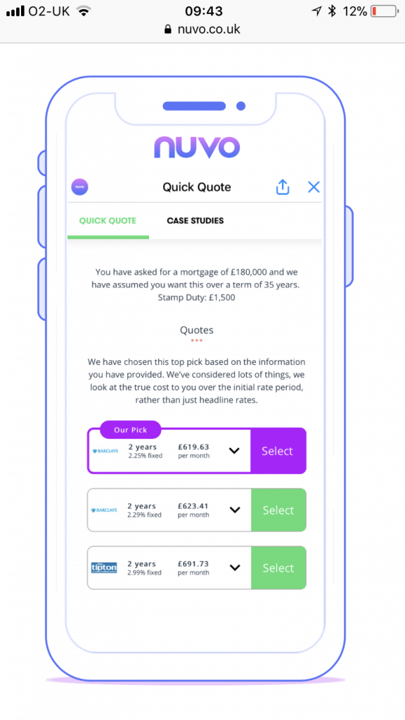 Nuvo mortgage quotes quickly provided on screen - fastest way to get a mortgage