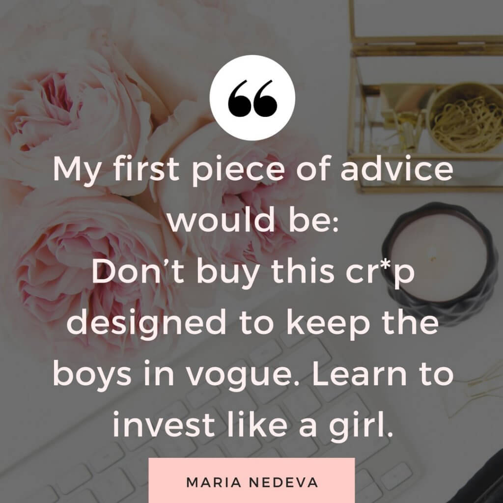 Maria quote - women and investing