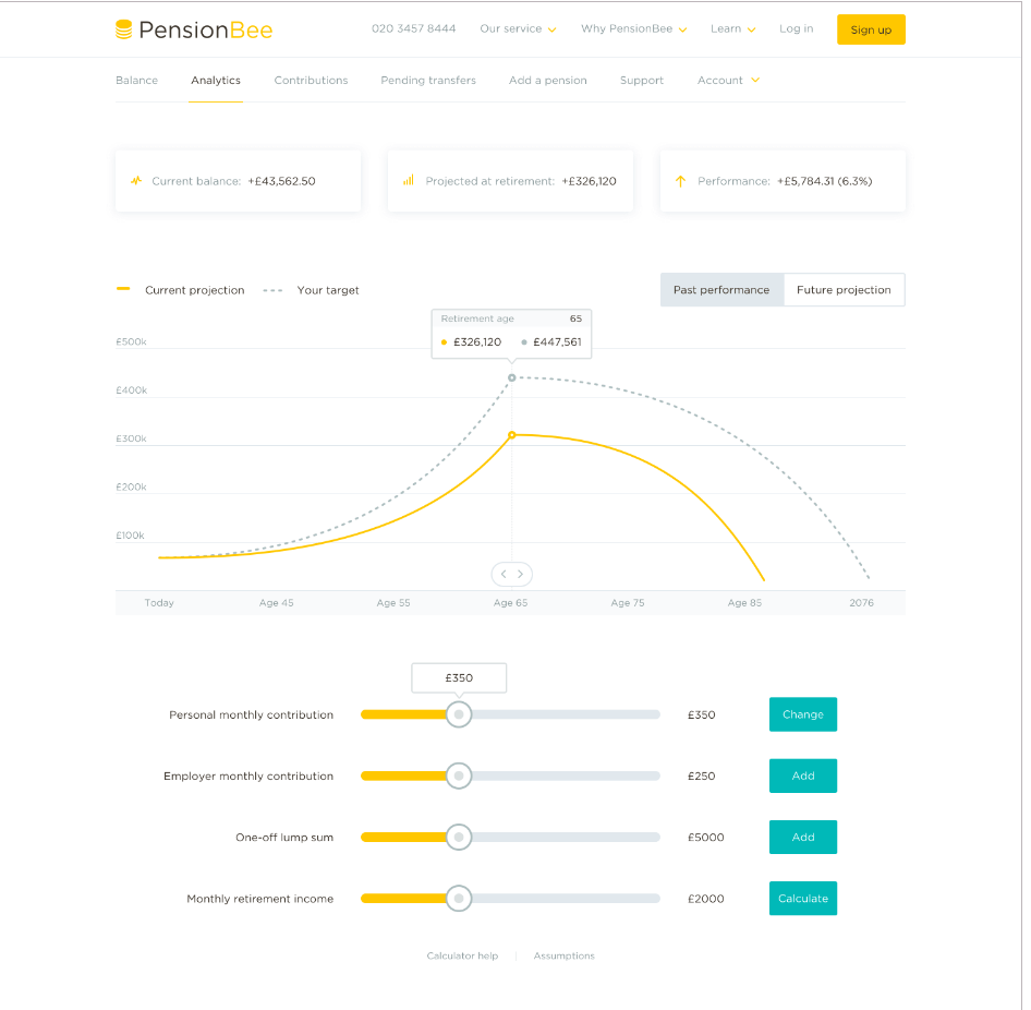 PensionBee calculator