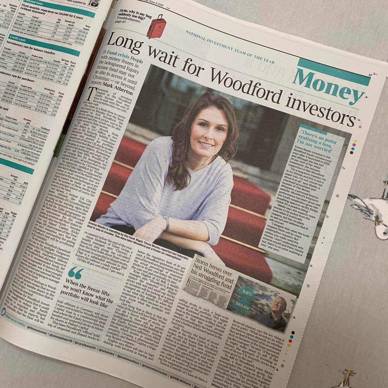 Emma Maslin - UK Money Coach - interview for The Times 