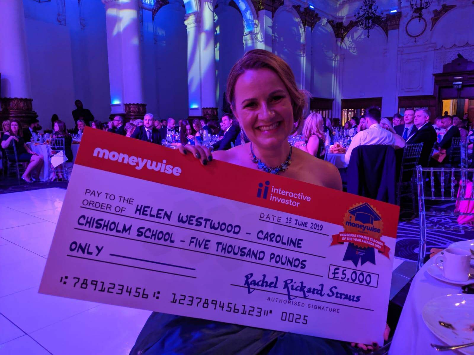 Helen Westwood Personal Finance Teacher of the year 2019 Moneywise